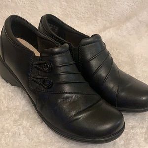 Clarks Women's Wedged Leather Slip-On Loafer